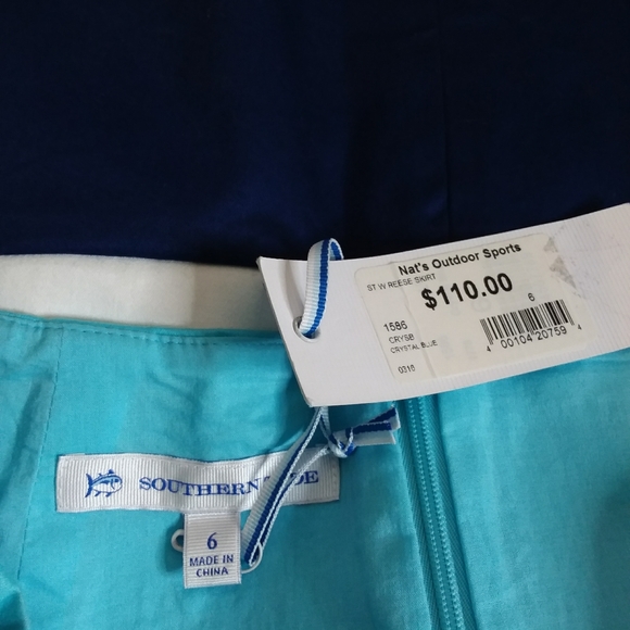 Southern Tide Reese Crystal Blue color block stripe A-line skirt size 6 NWT - Picture 5 of 5